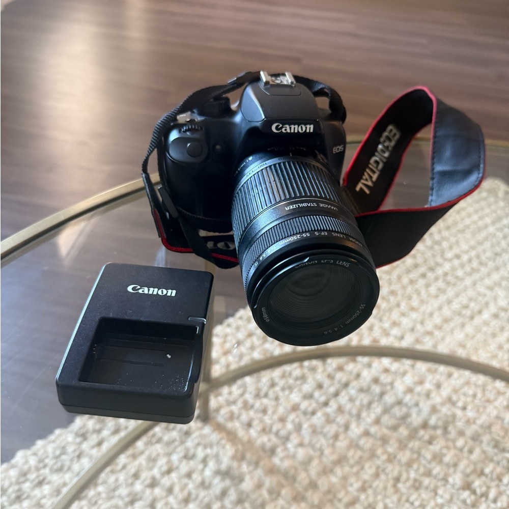 Canon Black Digital Camera with Lens and Charger